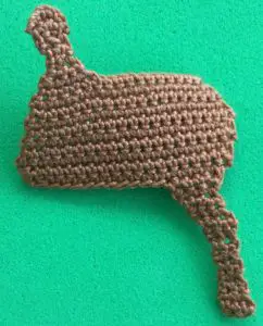 Crochet deer 2 ply body with back leg