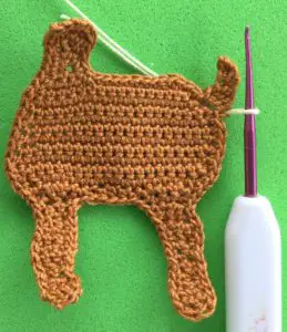 Crochet deer 2 ply joining for tail bottom