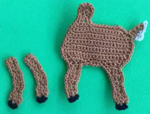 Crochet deer 2 ply legs with hooves