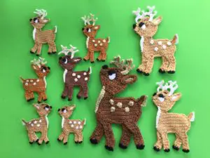 Finished crochet deer 2 ply group landscape