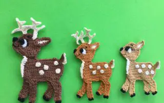 Finished crochet deer 2 ply group landscape