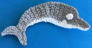 Crochet dolphin 2 ply body with eye