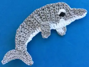 Crochet dolphin 2 ply body with second bottom fin