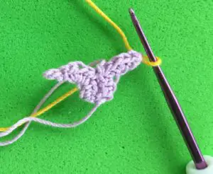 Crochet orchid 2 ply joining for row 2