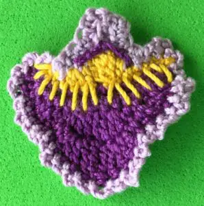 Crochet orchid 2 ply large petal purple marking