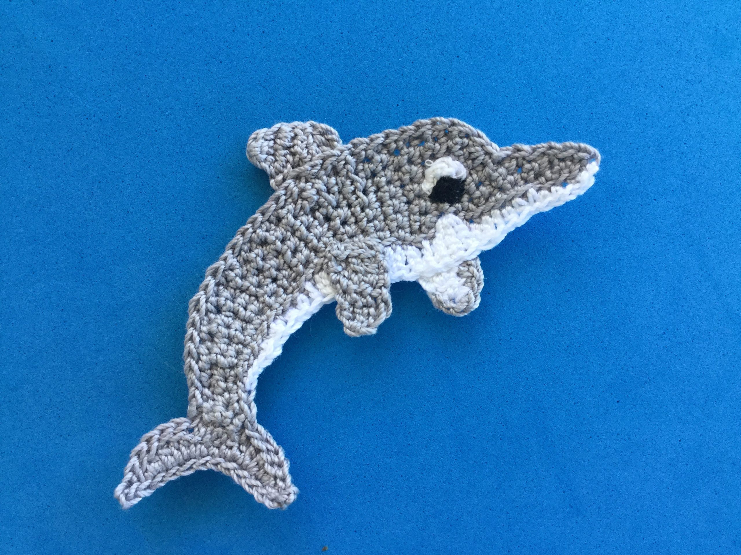 Finished crochet dolphin 2 ply landscape