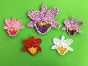 Finished crochet orchid 2 ply group landscape