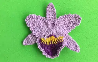 Finished crochet orchid 2 ply landscape