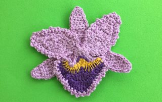 Finished crochet orchid 4 ply landscape