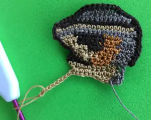 Crochet chipmunk 2 ply arm row 2
