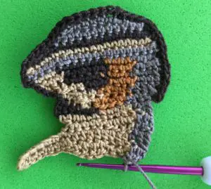 Crochet chipmunk 2 ply arm row 4