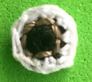 Crochet chipmunk 2 ply eye with marking
