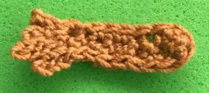 Crochet chipmunk 2 ply far back leg neatened