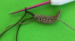 Crochet chipmunk 2 ply head row 2