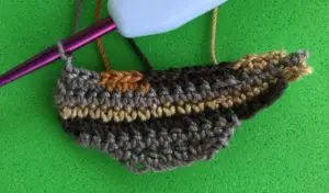 Crochet chipmunk 2 ply head row 6
