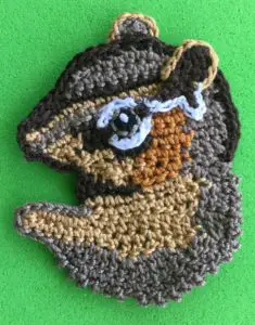 Crochet chipmunk 2 ply head with back ear