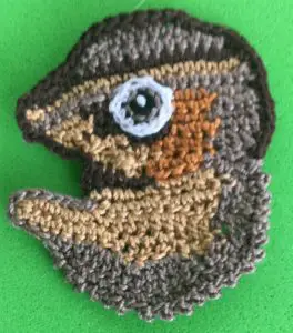 Crochet chipmunk 2 ply head with eye