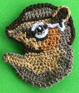 Crochet chipmunk 2 ply head with eye markings