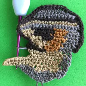 Crochet chipmunk 2 ply joining for head arm neatening row