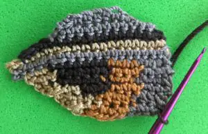 Crochet chipmunk 2 ply joining for head neatening row