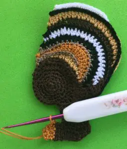 Crochet chipmunk 2 ply joining for tail neatening row