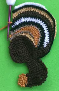 Crochet chipmunk 2 ply joining for tummy neatening row