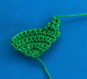 Crochet grapes 2 ply leaf first side