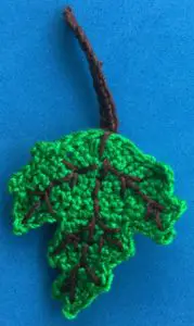 Crochet grapes 2 ply leaf with side stalk