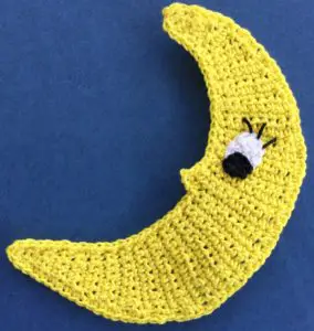 Crochet new moon 2 ply moon with eyelashes