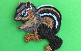 Finished crochet chipmunk 2 ply landscape