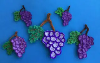 Finished crochet grapes 2 ply group landscape