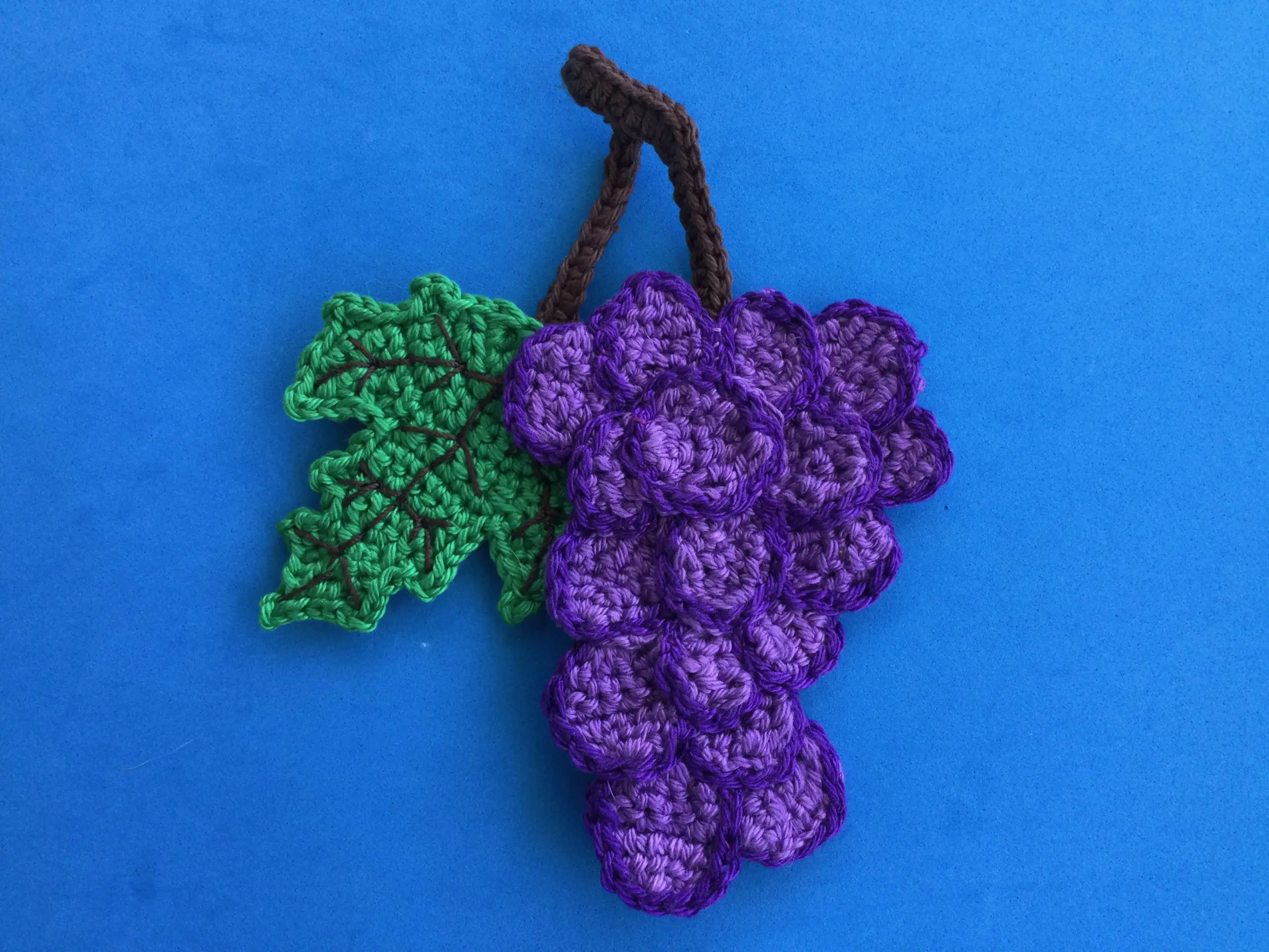 Finished crochet grapes 4 ply landscape