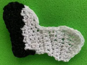 Crochet boston terrier 2 ply front leg neatened
