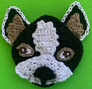 Crochet boston terrier 2 ply head with ears