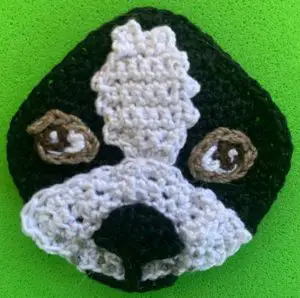 Crochet boston terrier 2 ply head with eyes