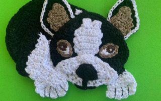 Finished crochet boston terrier 4 ply landscape