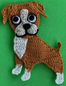 Crochet boxer dog 2 ply body with head