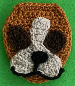 Crochet boxer dog 2 ply head with eye markings