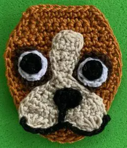 Crochet boxer dog 2 ply head with eyes