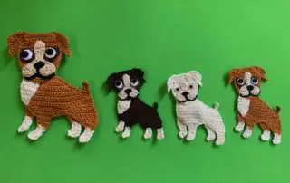 Finished crochet boxer dog 2 ply group landscape 1