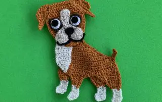 Finished crochet boxer dog 2 ply landscape
