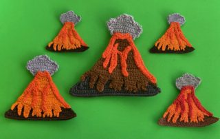 Finished crochet volcano 2 ply group landscape