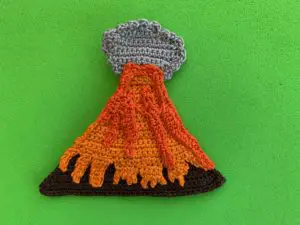 Finished crochet volcano 2 ply landscape