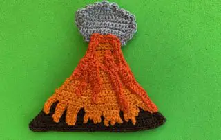 Finished crochet volcano 2 ply landscape