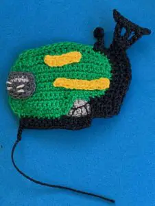 Crochet ride on mower 2 ply body with markings