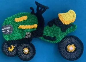 Crochet ride on mower 2 ply body with wheels