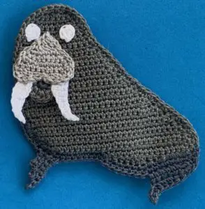 Crochet walrus 2 ply body with eyes