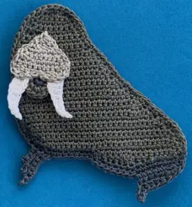 Crochet walrus 2 ply body with muzzle