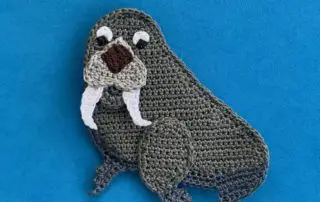Finished crochet walrus 2 ply landscape