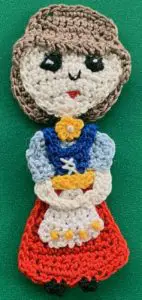 Crochet Bavarian girl 2 ply head with back hair